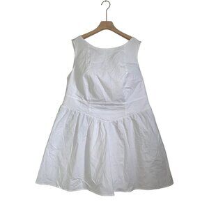 Wild Fable Womens White Sleeveless Cotton Dress With Tie Back & Pleated Skirt 2X